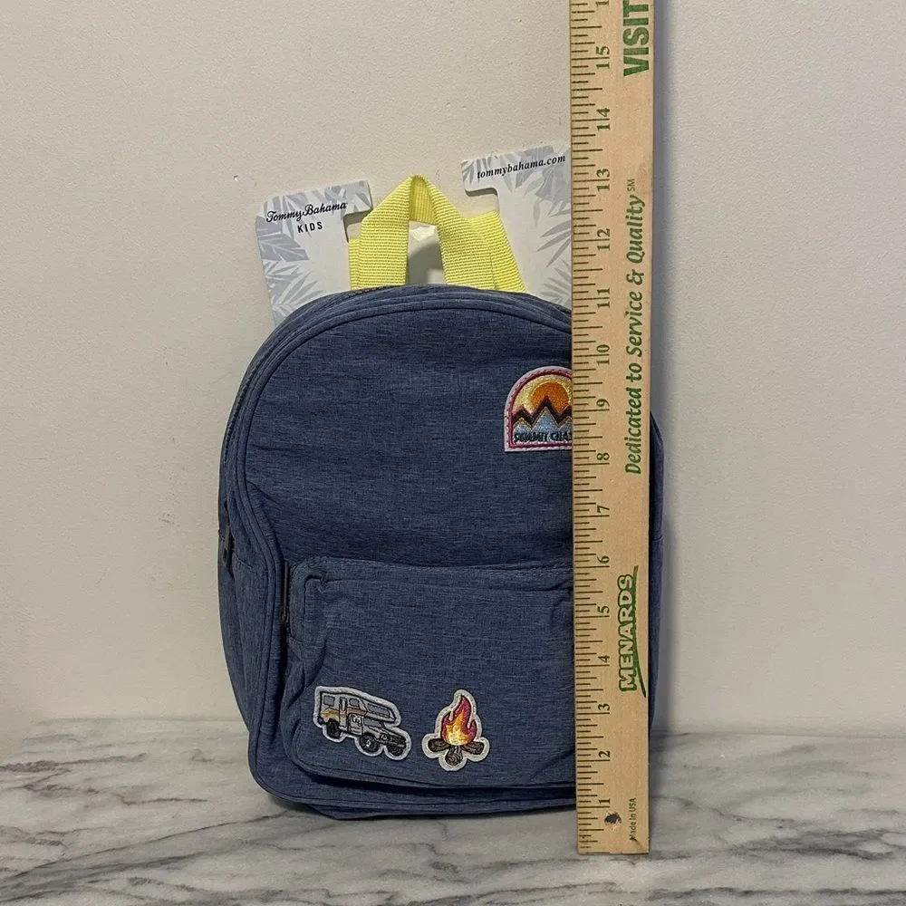Tommy Bahamas Blue Kids Backpack with Patches NEW NWT